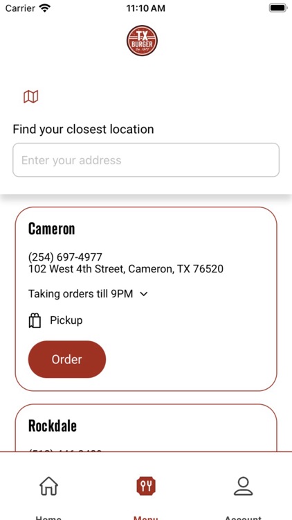 TX Burger App