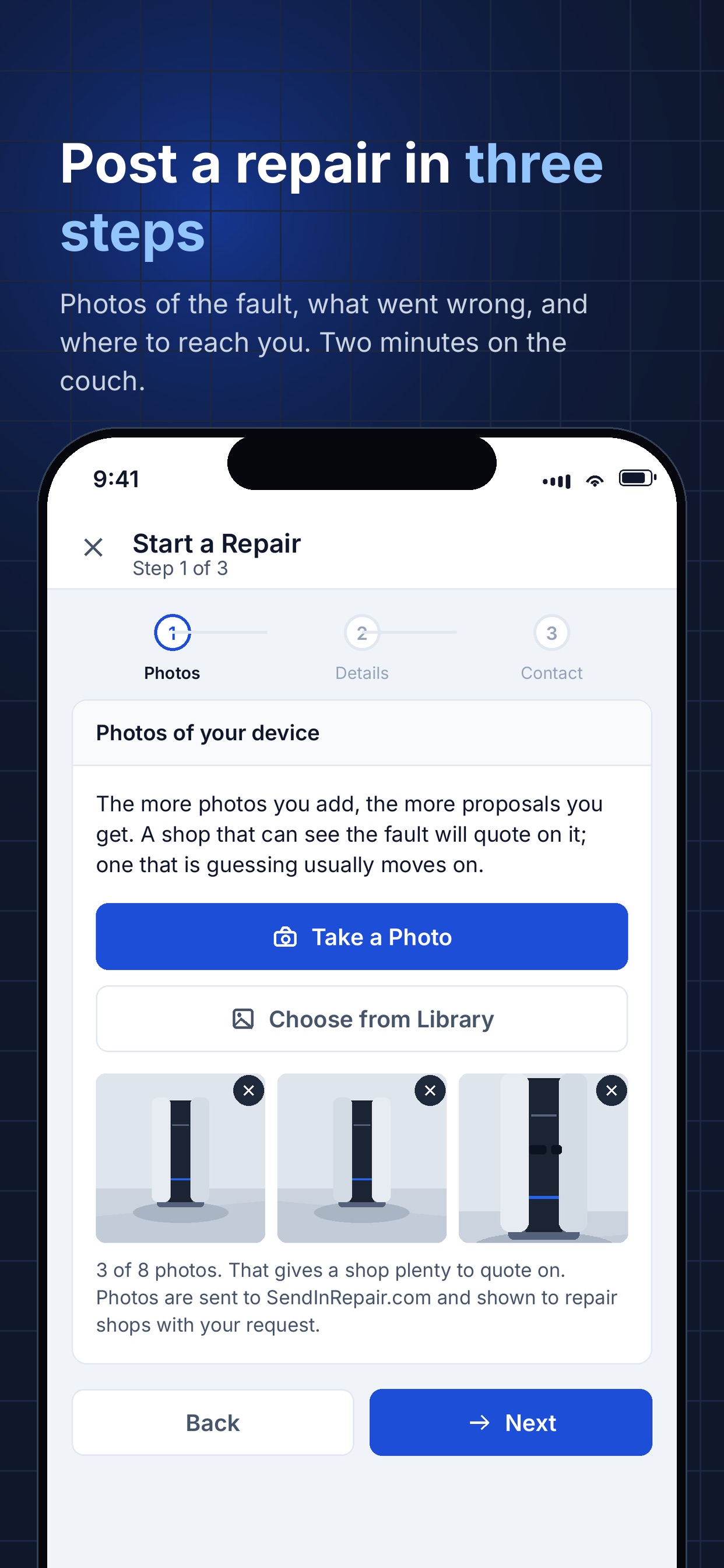 Screenshot 3 of Send-In Repair