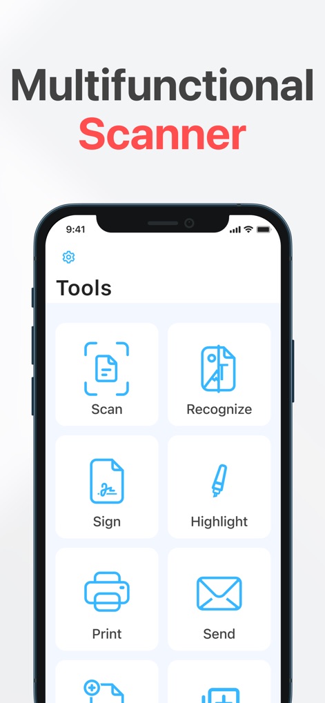 PDF Scanner: App for Documents - Questo strumento offre una dashboard intuitiva con tutte le funzioni essenziali a portata di mano, come l'icona 'Scan' per digitalizzare documenti e l'opzione 'Sign' per le firme elettroniche.