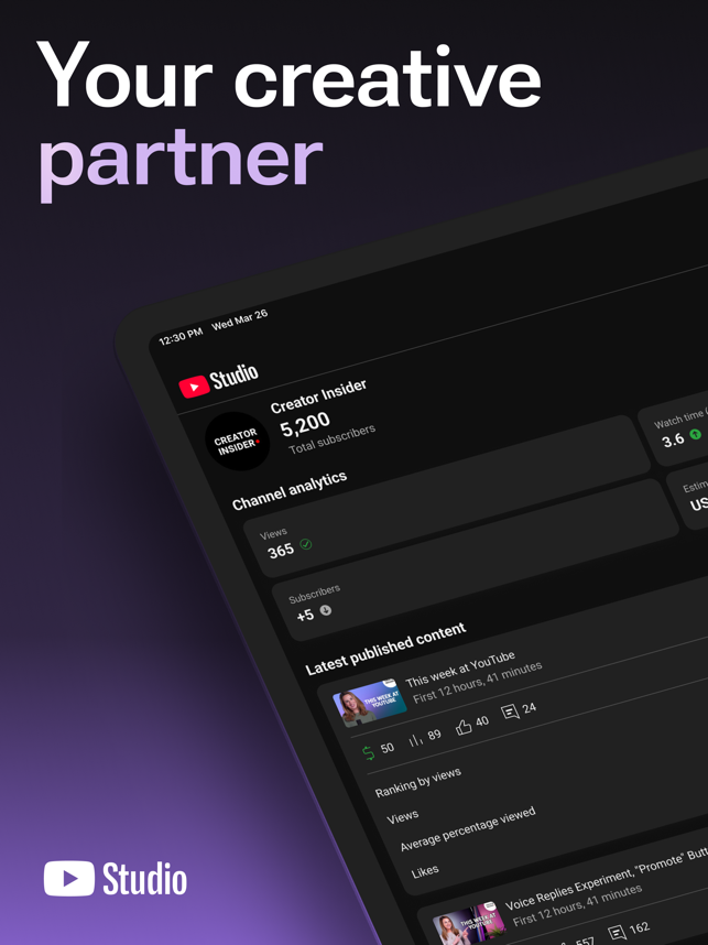 ‎YouTube Studio Screenshot