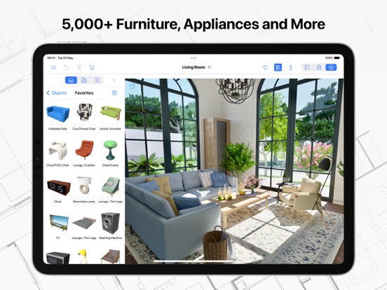 Live Home 3D Pro: House Design iPad app afbeelding 7