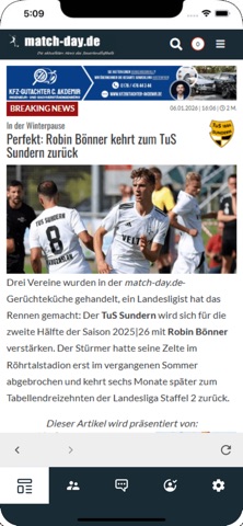 match-day.de iPhone screenshot