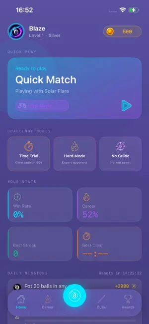 8 Ball Blaze: Neon Cue iPhone screenshot 1