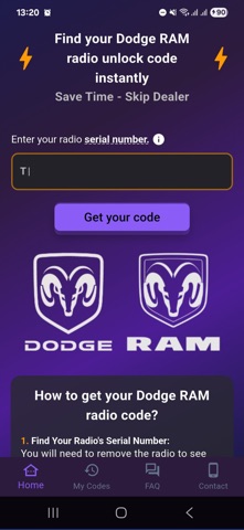 Dodge RAM Radio Code Instant Screenshot 1 of 4