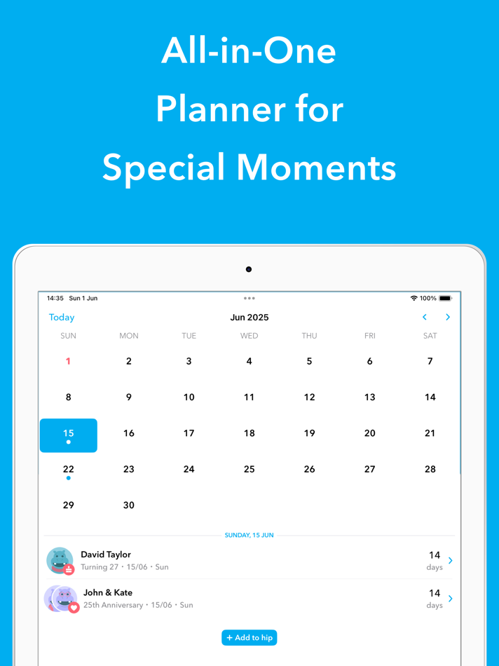 #2. hip: Birthday Reminder App (iOS) 由: Celebrate Labs Inc.