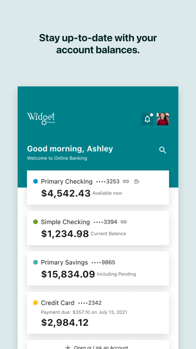 Widget Financial Mobile iPhone screenshot