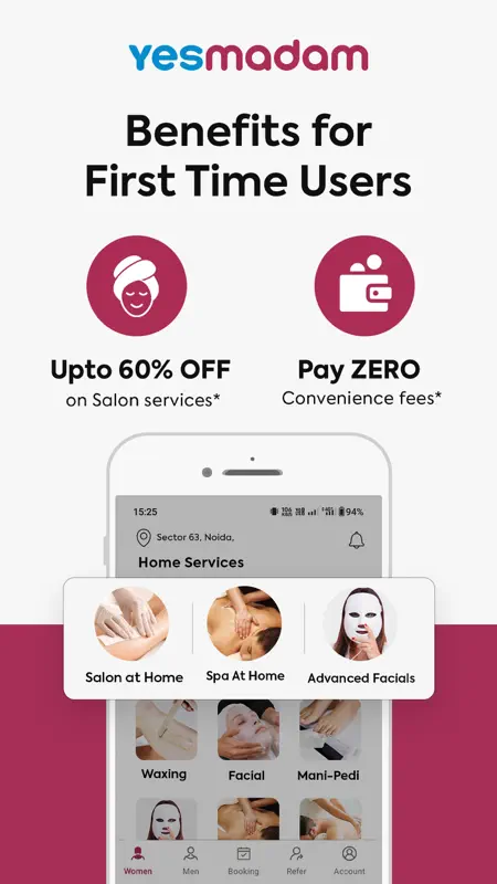 Yes Madam - Salon at Home App screenshot 2 of 8