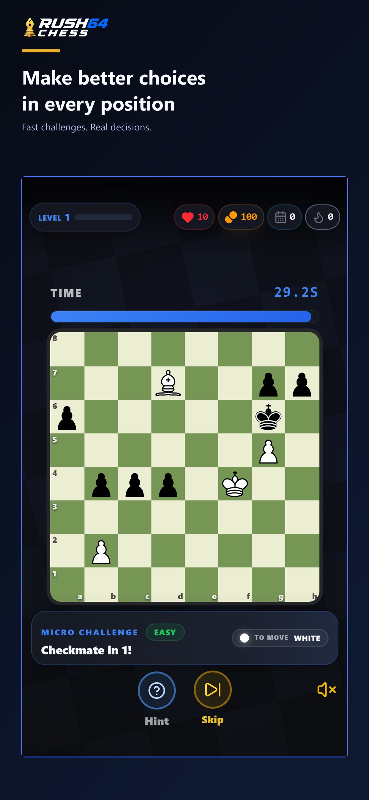 Screenshot 1 of rush64 chess