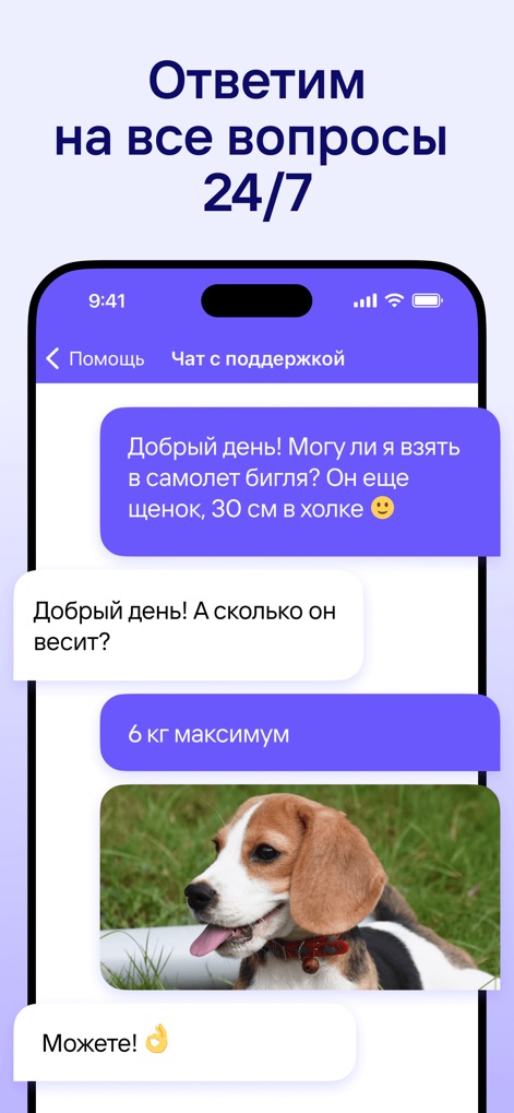 Tutu.ru: flights, railway, bus - This tool features a responsive 24/7 customer support chat interface, allowing users to send messages and even share images for comprehensive assistance.