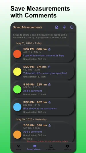 Light Spectrometer Wavelength screenshot 2
