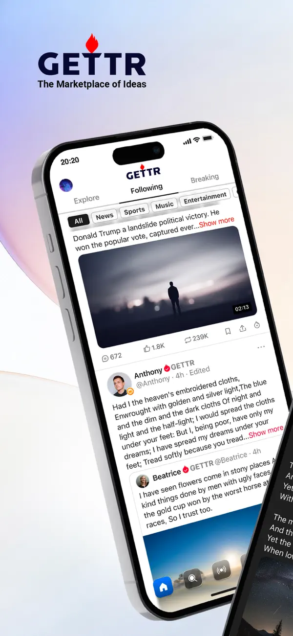 Screenshot #1 pour GETTR - A Marketplace of Ideas