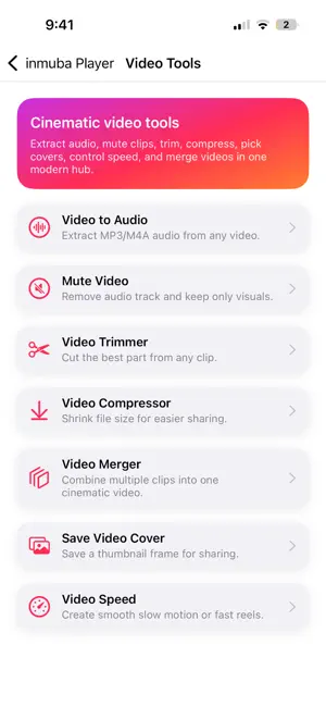 inmuba Player: Audio & Video screenshot 2