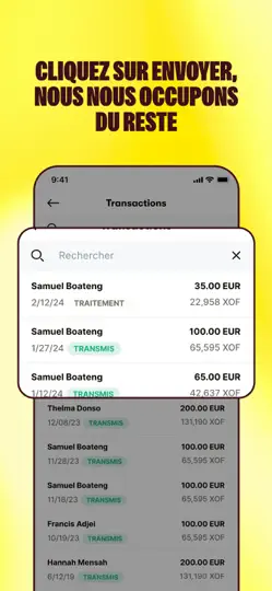 Capture d'écran de Sendwave : Transferts D’argent sur iPhone 5