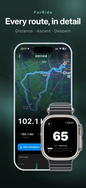 FarRide: Bike Computer & Route screenshot 1