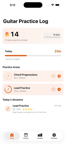 Guitar Practice Log Screenshot 1 of 4