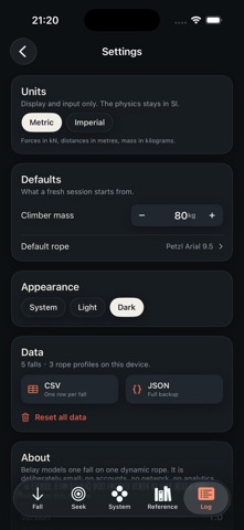 Climbing ropes calc screenshot 6