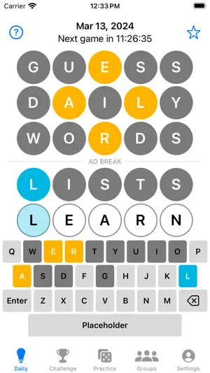 Wordie - Daily Word Game screenshot 1
