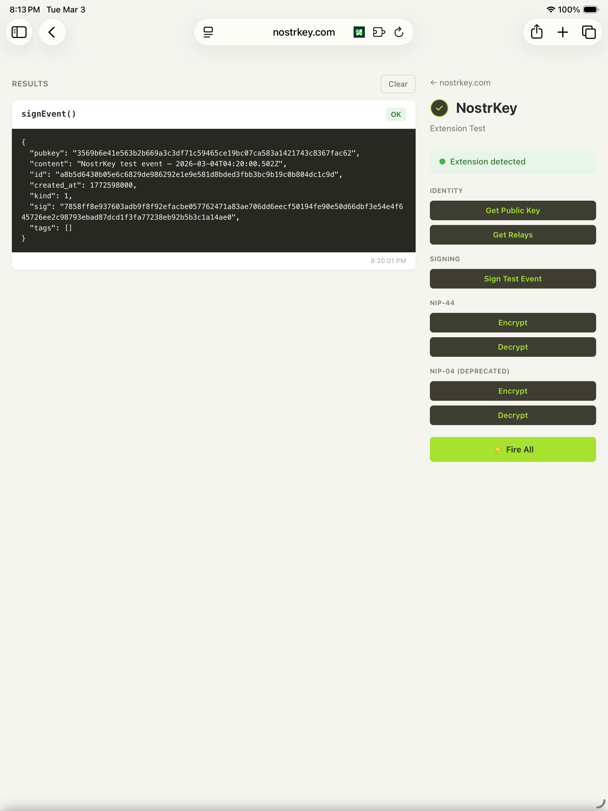 NostrKey Web Extension