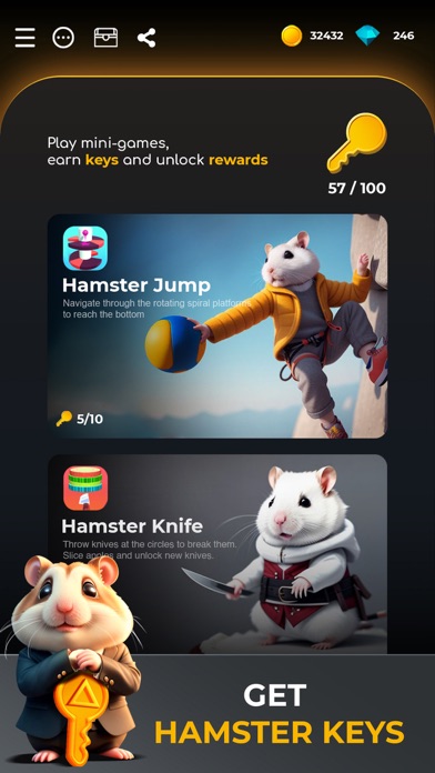 Hamster Keys - Mini Games Screenshot