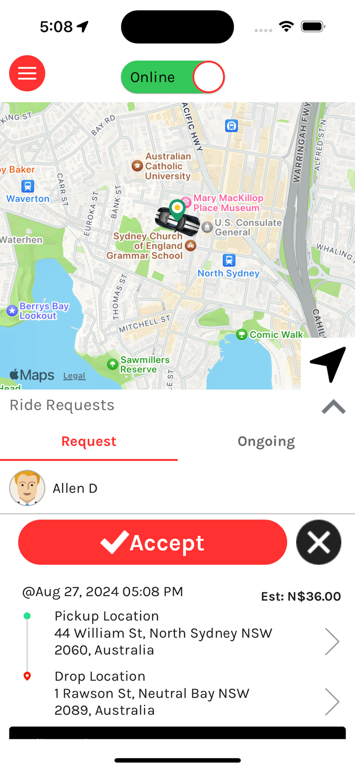 Zippy CAB DRIVER App