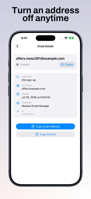 Masked Email Manager screenshot 3