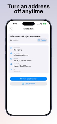Masked Email Manager Screenshot 3 of 3