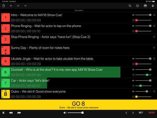 MiX16 Show Cue Pro iPad screenshot 1 - Music app