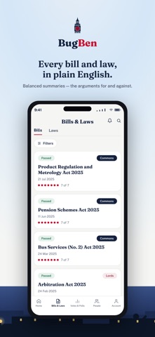 BugBen — Bills, MPs & Votes iPhone screenshot 5
