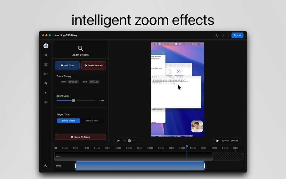 #4. flowy screen recorder & editor (macOS) 由: Vlad Furtuna