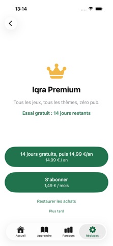 Iqra : Quiz Islamique FR iPhone screenshot