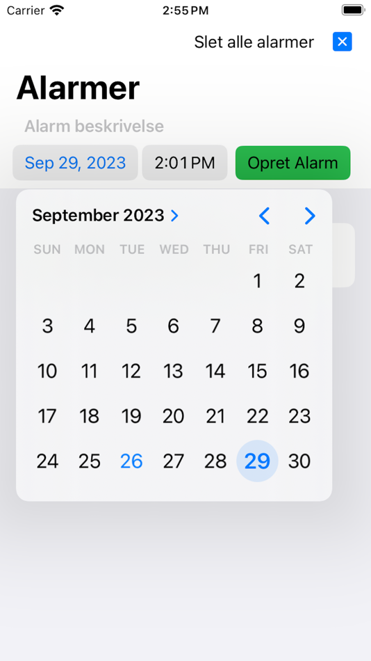 #2. Alarm at time and date (iOS) 由: Finn Hougaard
