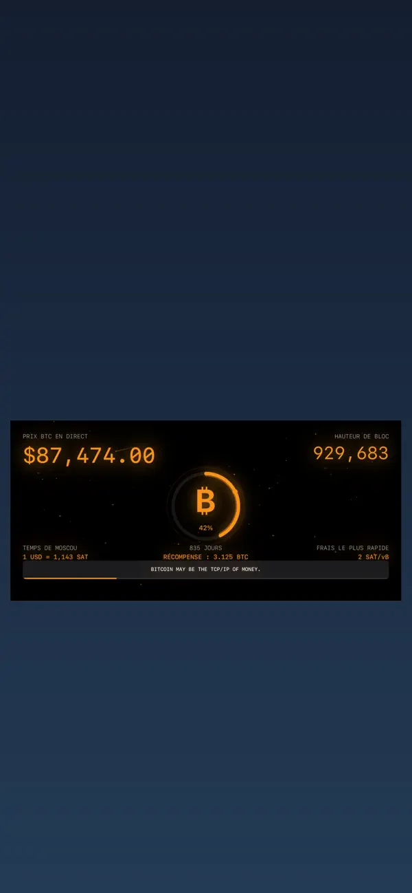 Screenshot #3 pour SatsClock - Horloge Bitcoin