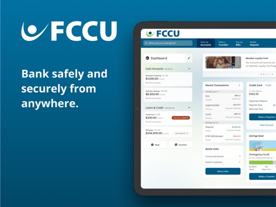 FCCU Mobile Banking iPad screenshot 1 - Finance app