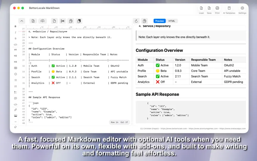 Captura de pantalla de BetterLocale MarkDown en iPhone 10