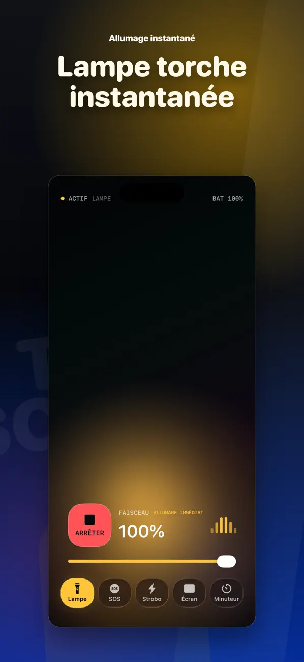 Screenshot #2 pour 1Tap Lampe torche — Flash vif