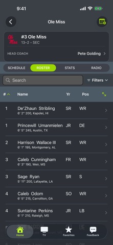 SEC Football Scores and Radio iPhone screenshot