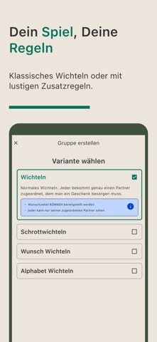 Wichteln Helfer App iPhone screenshot 2