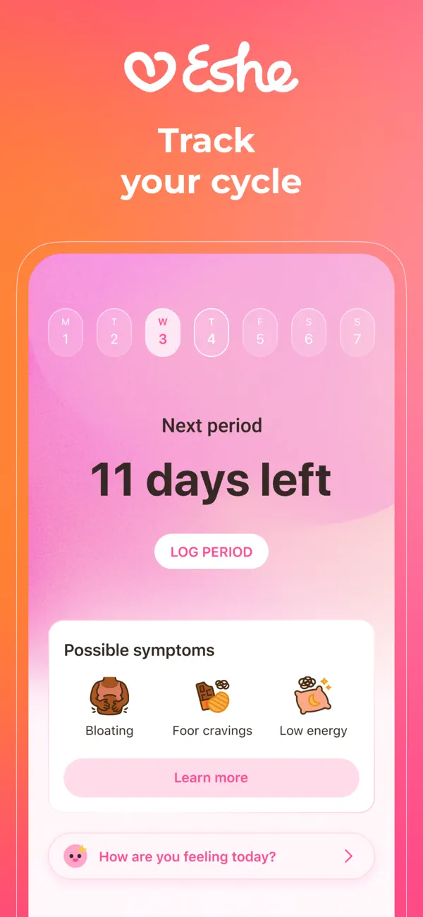 Screenshot #1 pour Eshe: Period & Cycle Tracker