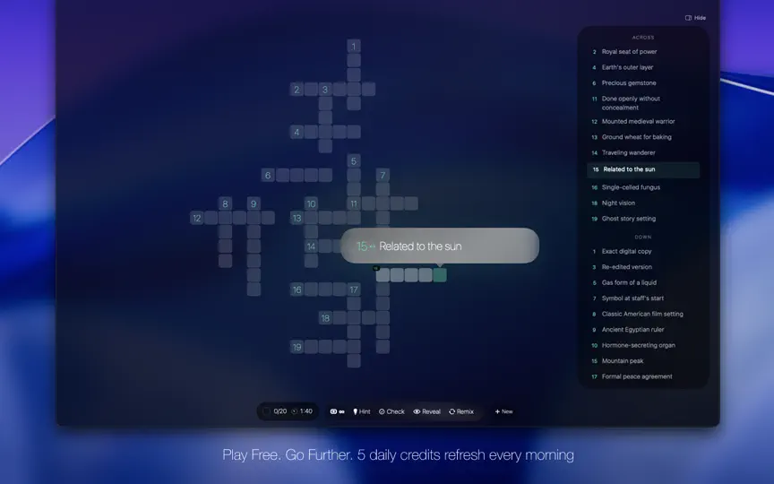 Скриншот NowClue – Crossword Reimagined на iPhone 1