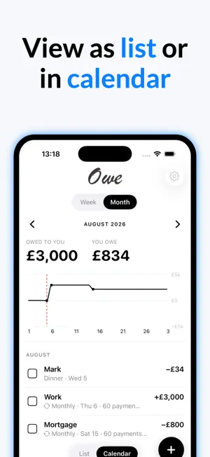 Owe - Monthly expense tracker screenshot 2