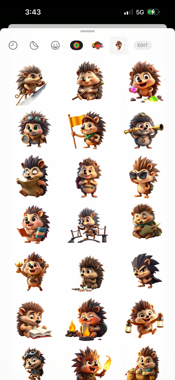 Explorer Hedgehog Stickers