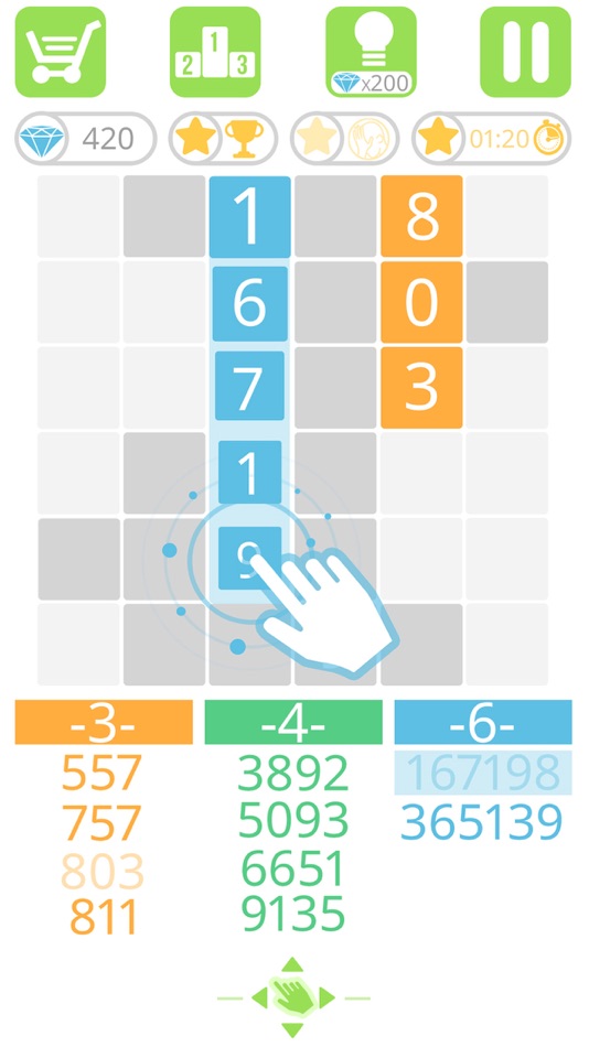 #2. Numbers crossed (iOS) Podle: PLAYTOUCH