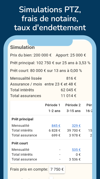 Screenshot #2 pour Calculette Prêt Immo