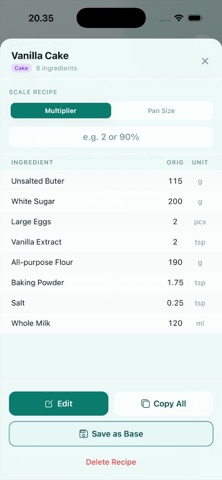 Crumbs - Baking Converter iPhone screenshot