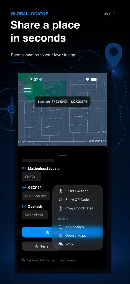 Global Locator on iPhone — screenshot 2