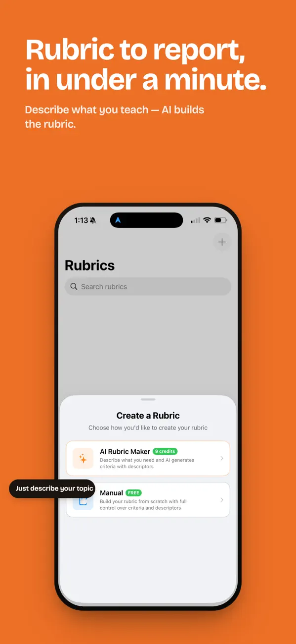 Screenshot #1 pour Easy Rubric: Grader & Builder