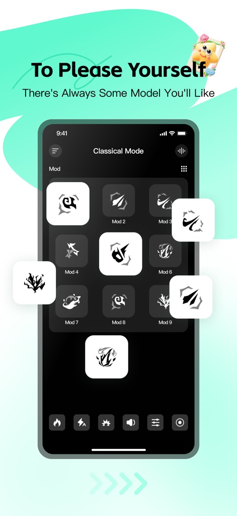Love Spouse-Remote Connection - This tool presents a clear 'Classical Mode' interface, showcasing numerous 'Mod' options and a comprehensive bottom navigation bar for detailed control adjustments.