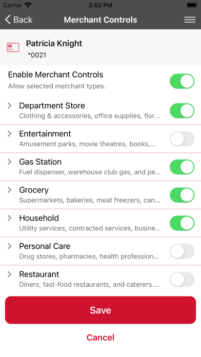German American Card Control Screenshot
