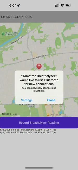 Tamatrac Breathalyzer screenshot 1