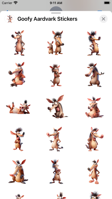 Screenshot #1 pour Goofy Aardvark Stickers